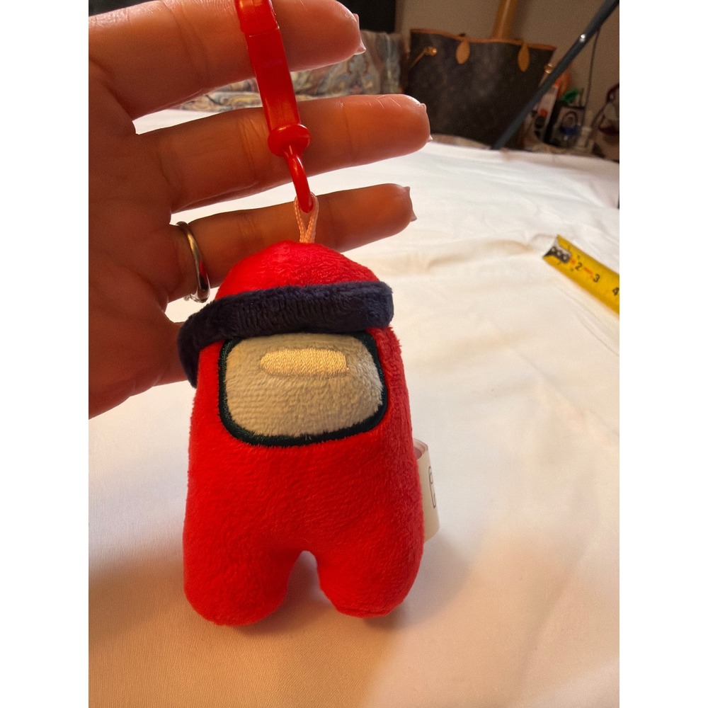 Among Us Red Crewmate Plush Keychain Ninja Headband Toikido Just Toys 3.5 Inch